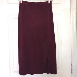 Velvet Side Split Skirt
